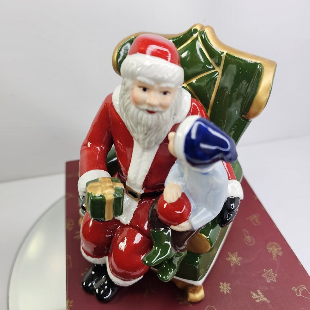 Villeroy & Boch Christmas Santa On Armchair Rare Music Box 14-8327-6636 - Picture 6 of 11